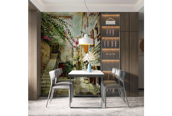 Фотообои «Старый город под винтаж» в интерьере