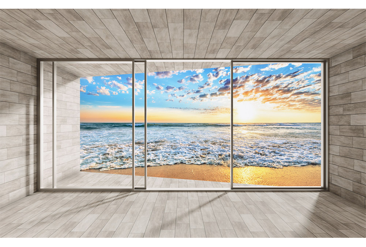 Фотообои «Морская терраса и окно с видом на море»