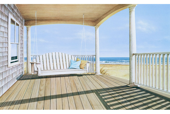 Фотообои «Солнечная веранда с террасой на берегу моря»