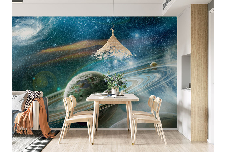 Фотообои «Планеты в космосе» в интерьере