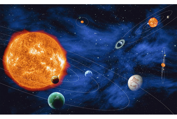 Фотообои «Солнце и планеты в космосе»