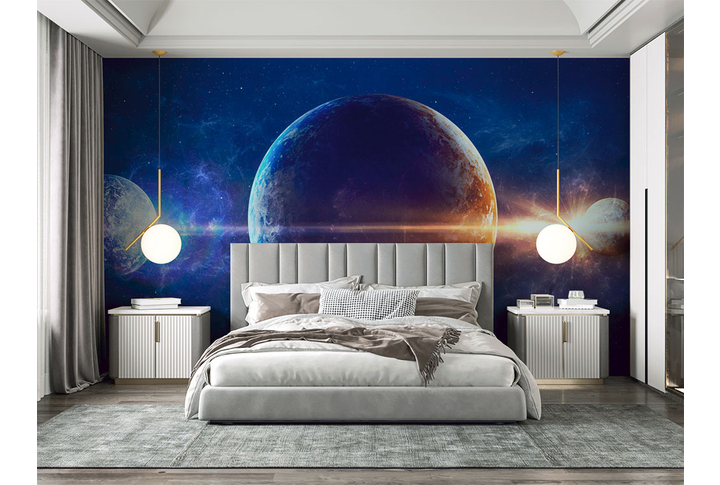 Фотообои «Три планеты» в интерьере
