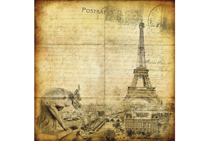 Фотообои «Париж и Эйфелева башня винтаж»