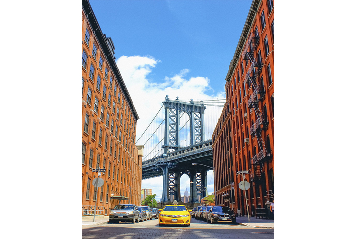 Фотообои «Дорога на Манхэттенский мост в Нью-Йорке»