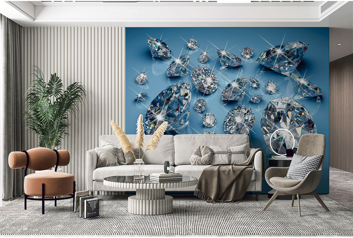 Фотообои «Сияющие алмазы» в интерьере