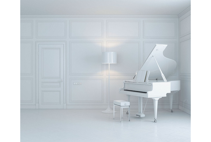 Фотообои «Белый рояль в комнате»