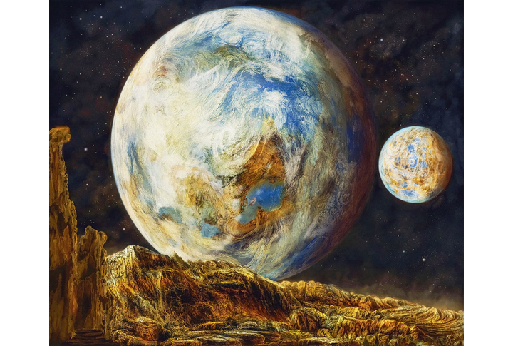 Фотообои «Вид с планеты на космос»