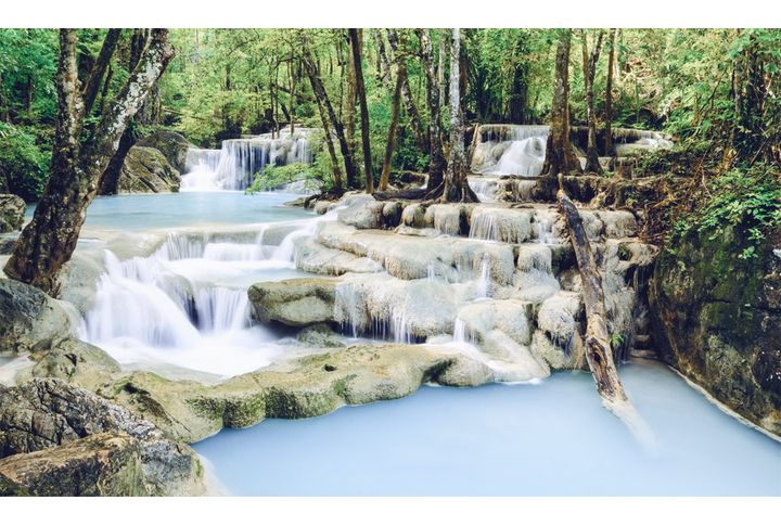 Фотообои «Водопад в лесу на камнях»