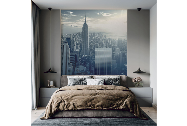 Фотообои «Черно-белый город Нью-Йорк» в интерьере