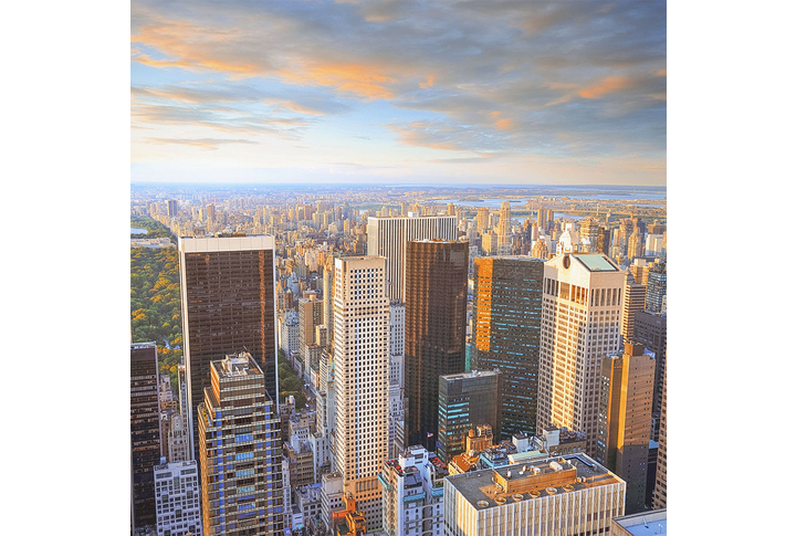 Фотообои «Закат над городом Нью-Йорком»