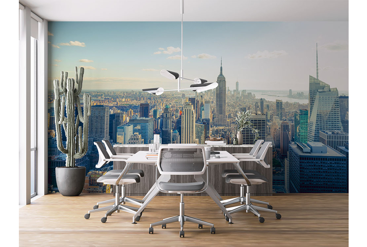 Фотообои «Панорама города Нью-Йорка» в интерьере