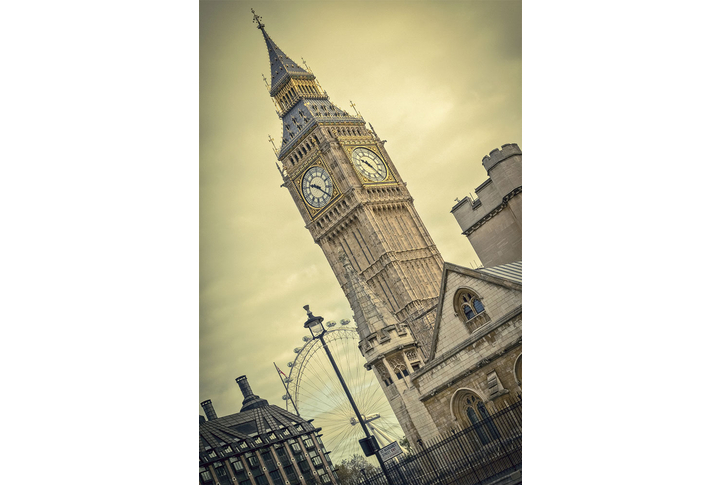 Фотообои «Биг-Бен и Лондон под сепию»