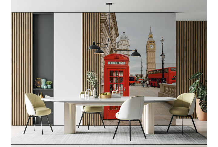 Фотообои «Телефонная будка в Лондоне» в интерьере