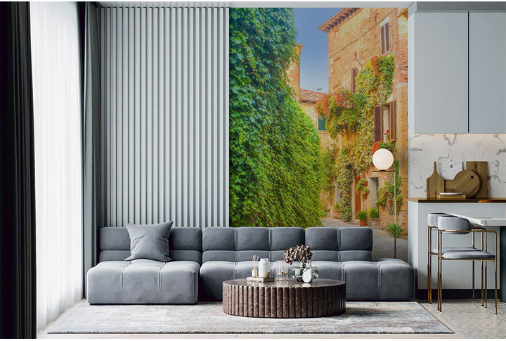 Фотообои «Улица во дворе старого города» в интерьере