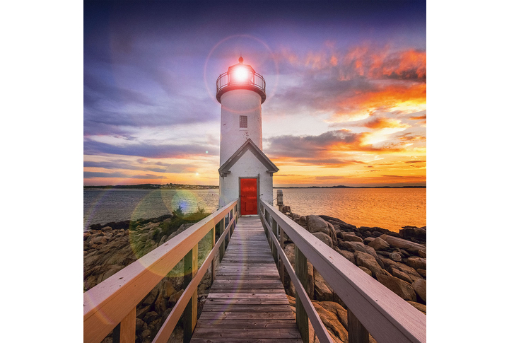 Фотообои «Дорога к маяку на закате»