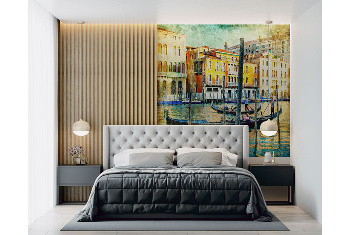 Фотообои «Гондолы на реке в Италии» в интерьере