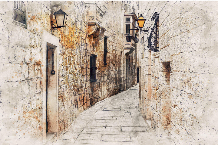 Фотообои «Старинная улица между домов»