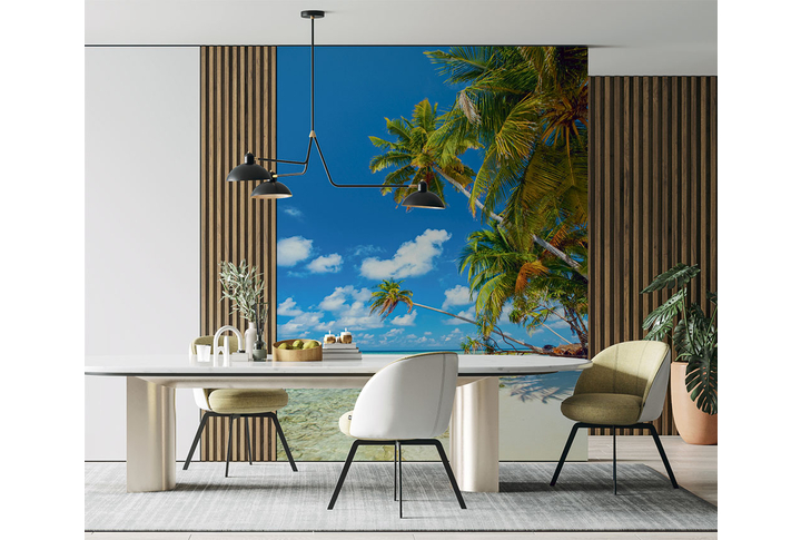 Фотообои «Пальмы на берегу моря» в интерьере