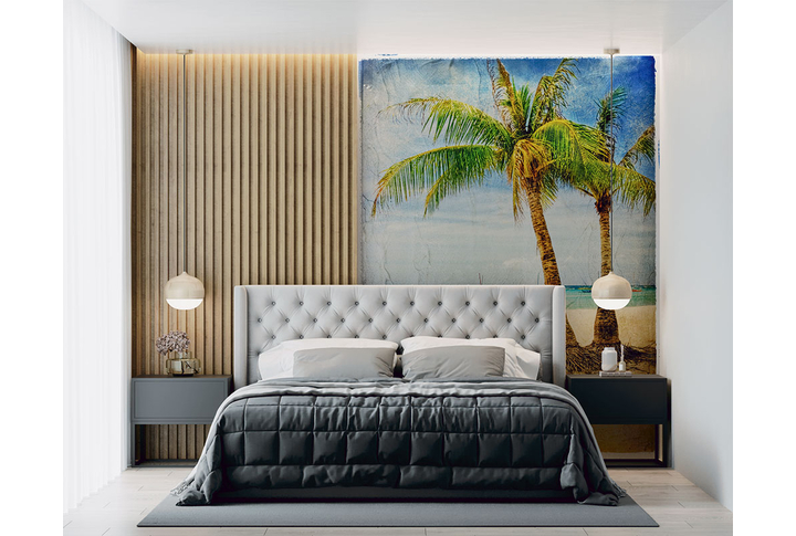 Фотообои «Пальмы на берегу» в интерьере