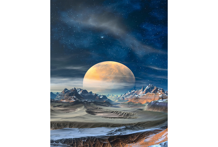 Фотообои «Восходящая планета в космосе»