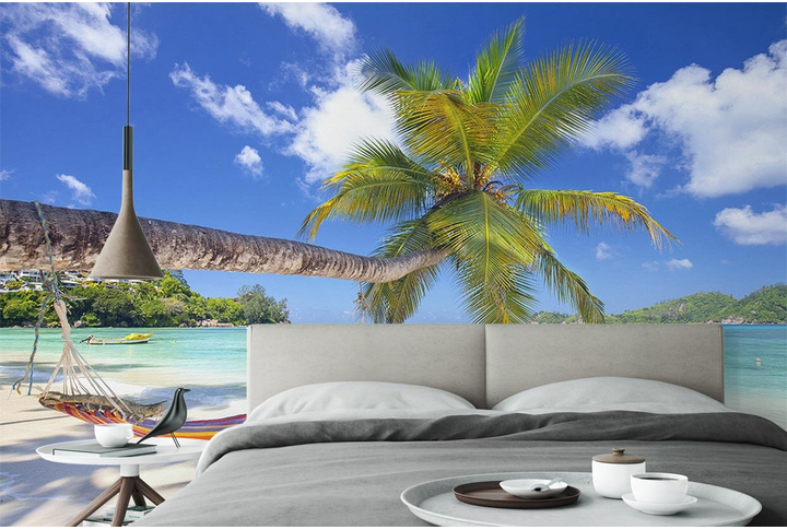 Фотообои «Пальма у моря на острове в Гавайях» в интерьере