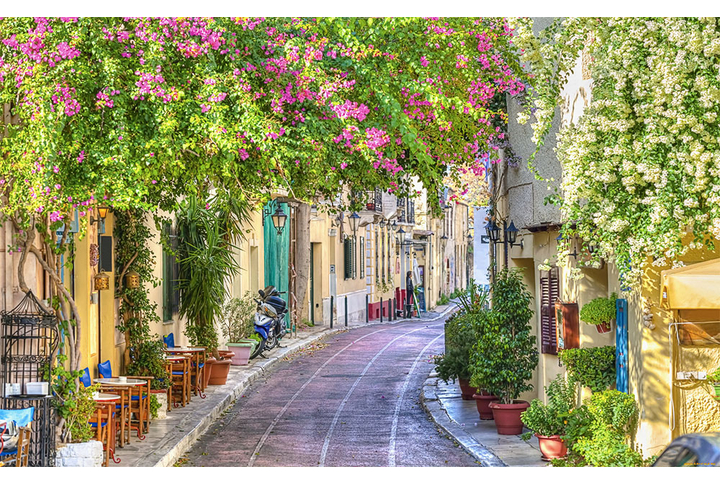 Фотообои «Итальянская улица в цветах»