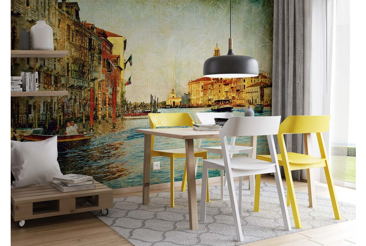 Фотообои «Венеция в стиле винтаж» в интерьере