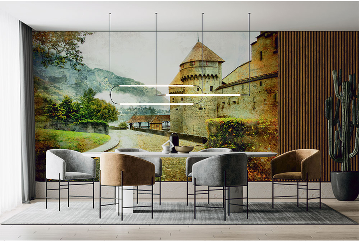 Фотообои «Дорога у замка» в интерьере