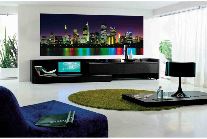 Фотообои «Ночной Город» в интерьере