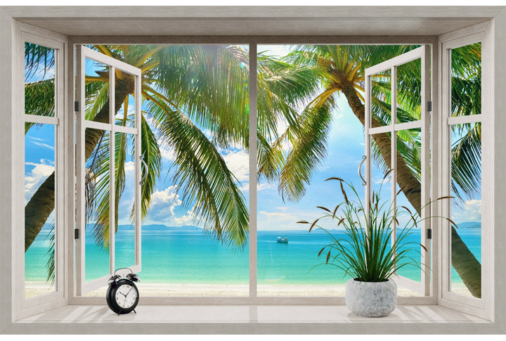 Фотообои «Открытое окно у моря»