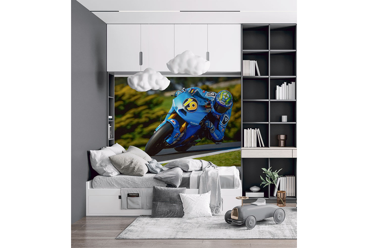 Фотообои «Мотоциклист» в интерьере