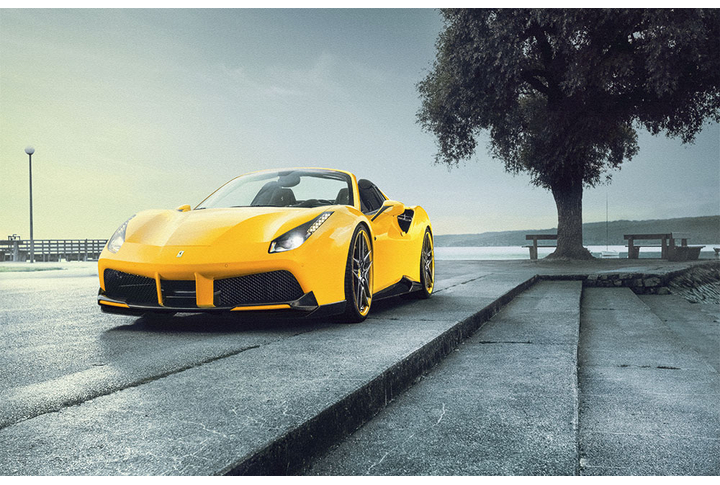 Фотообои «Желтая машина под деревом»