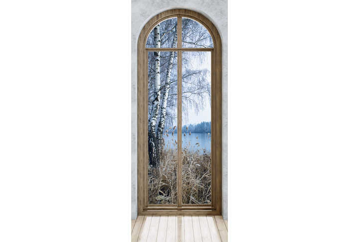 Фотообои «Окно в осенний лес»