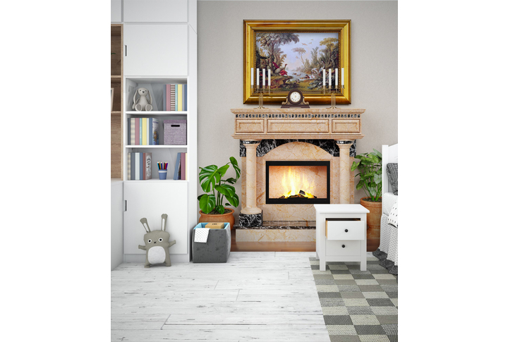 Фотообои «Старинный камин» в интерьере