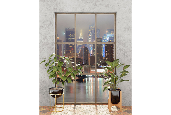 Фотообои «Вид с окна на туманный Нью-Йорк»