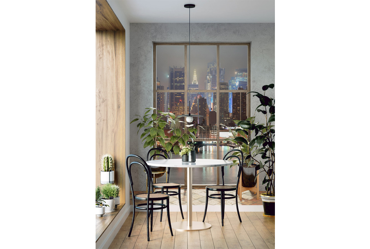 Фотообои «Вид с окна на туманный Нью-Йорк» в интерьере