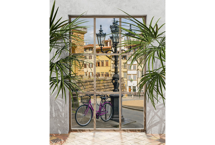 Фотообои «Окно на улицу старого города»