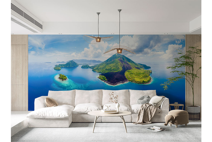 Фотообои «Панорама с пейзажем природы» в интерьере