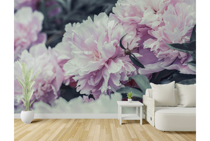 Фотообои «Розовые пионы» в интерьере