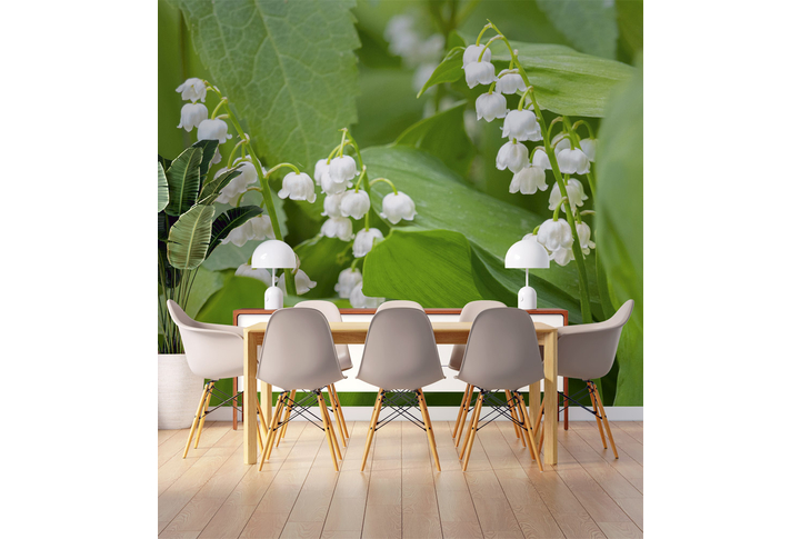 Фотообои «Ландыши в лесной траве» в интерьере