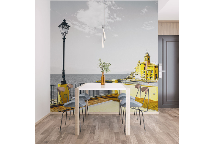 Фотообои «Лигурия-Италия, набережная старого города» в интерьере