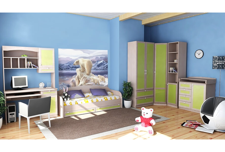 Фотообои «Мишки на Севере» в интерьере