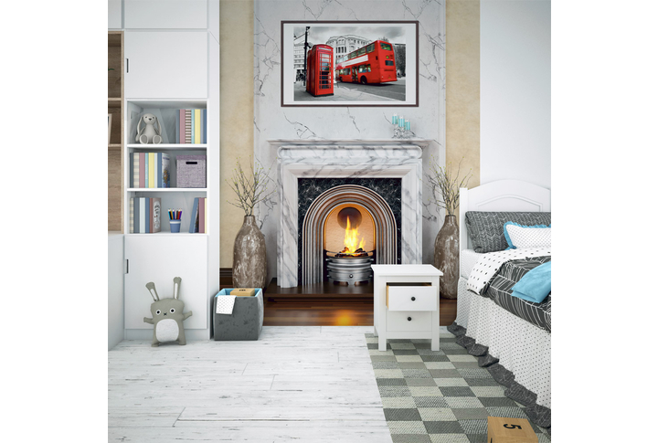 Фотообои «Горящий камин Лондон» в интерьере