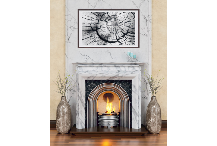 Фотообои «Камин под белый мрамор»