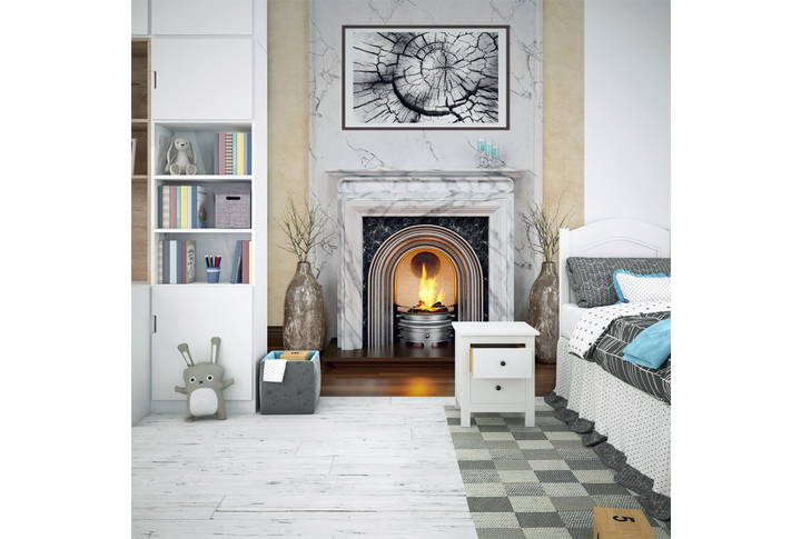 Фотообои «Камин под белый мрамор» в интерьере