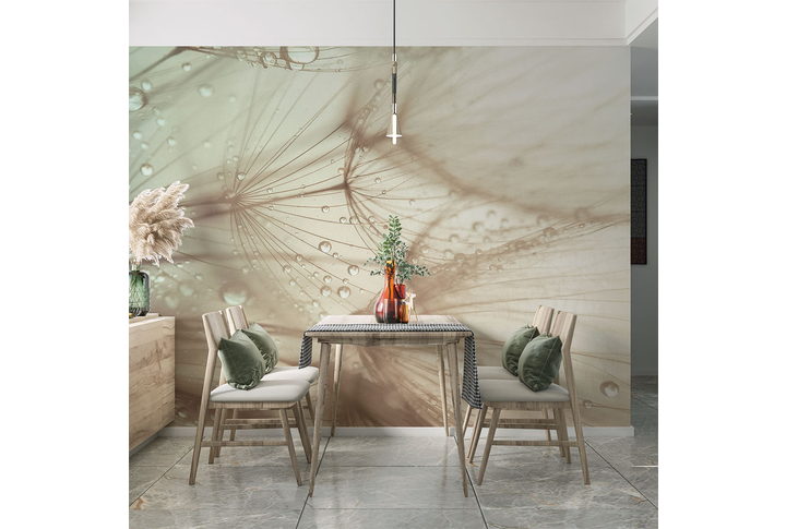 Фотообои «Вуаль из зонтиков одуванчика» в интерьере