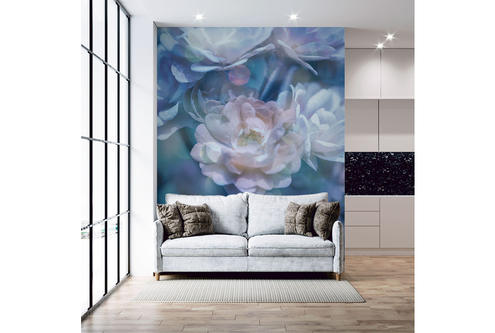 Фотообои «Сияющие розы» в интерьере