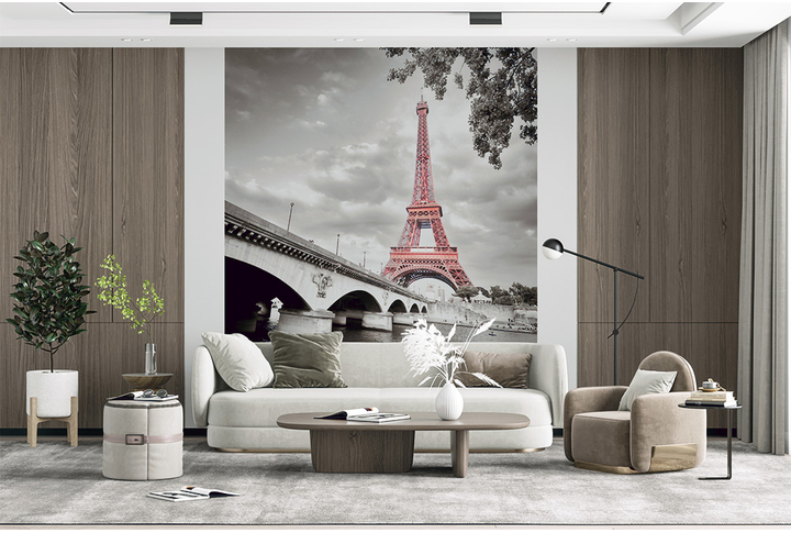 Фотообои «Акцент на Эйфелевой башне в Париже» в интерьере