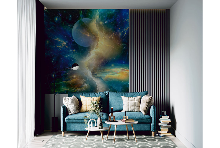 Фотообои «В космической галактике» в интерьере