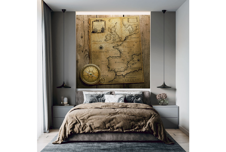 Фотообои «Старая карта сокровищ» в интерьере